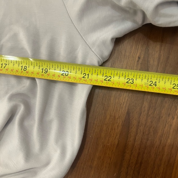 Gray Ruched Wrap Dress with Bishop Sleeves - Picture 2 of 9